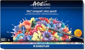 Staedtler Mars Lumograph colour aquarell 104 Aquarellstift sortiert, Metalletui, 60er-Set