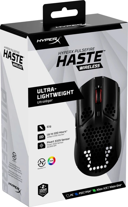 HP HyperX Pulsefire Haste Wireless schwarz, USB