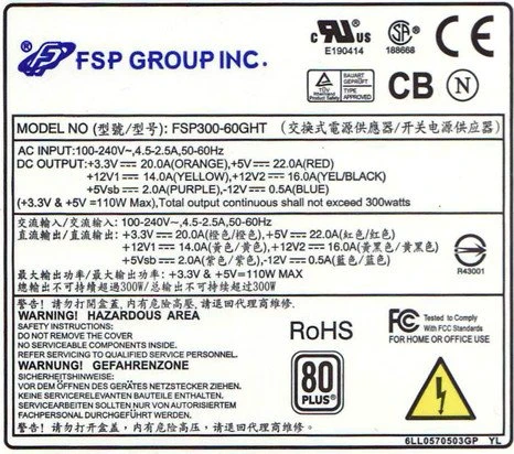 FSP FSP300-60GHT(80) 300W, TFX