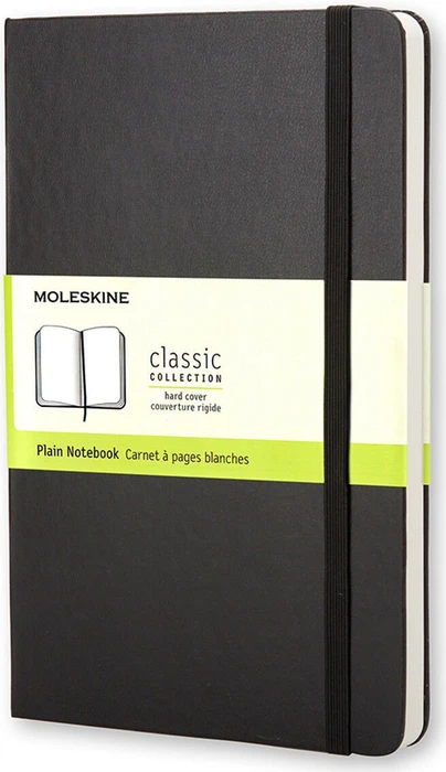 Moleskine Klassik Notizbuch, 90x140mm, glatt, fester Einband Pocket, schwarz, 192 Blatt