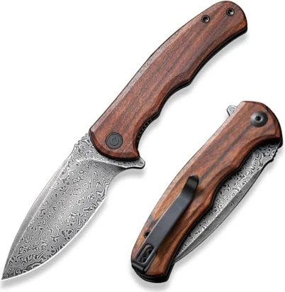 Civivi Mini Praxis Taschenmesser guibourtia wood/black hand rubbed damascus