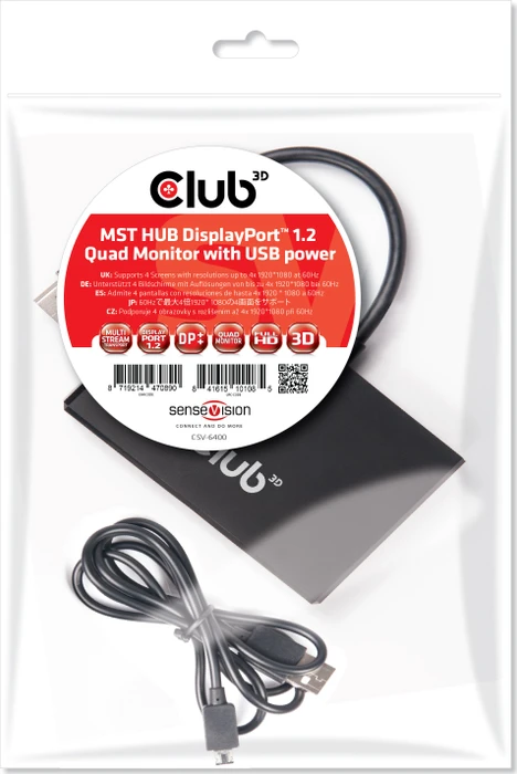 Club 3D MST-Hub DisplayPort auf 4x DisplayPort