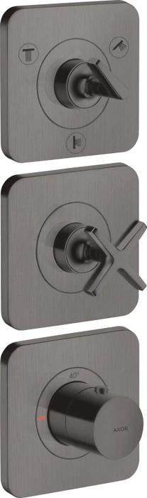 Hansgrohe Axor Citterio E Thermostatmodul 380/120 Kontrollfeld für 3 Verbraucher brushed black chrome