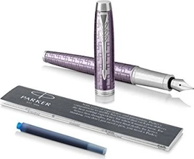 Parker IM Premium dark violet, rechte Hand, fein, Geschenkbox
