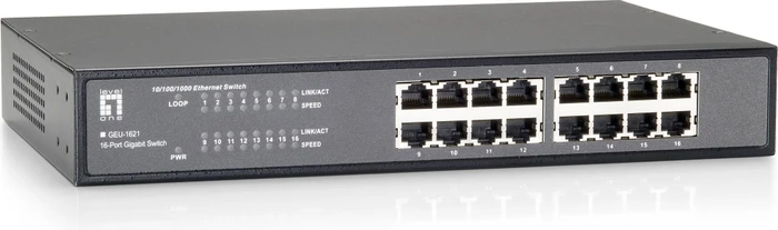 LevelOne GEU Desktop Gigabit Switch, 16x RJ-45