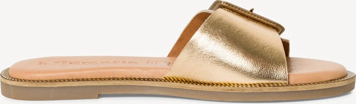 Tamaris Lederpantolette Blockabsatz gold (Damen)