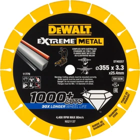 DeWalt DT40257 Extreme Metal Diamanttrennscheibe, 355x3.3x25.4mm, 1 Stück