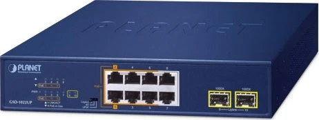 Planet GSD Rackmount Gigabit Switch, 8x RJ-45, 2x SFP, 180W PoE++