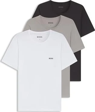 Hugo Boss Baumwolle Logo 3er-Pack T-Shirt kurzarm gemustert (Herren)