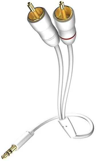 in-akustik Star MP3 Audio 3.5mm Klinke/Cinch Audio Kabel 0.75m weiß