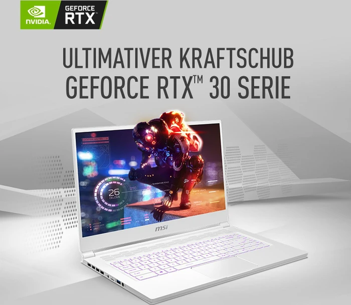 MSI Stealth 15M A11UEK-028, Pure White, Core i7-11375H, 16GB RAM, 1TB SSD, GeForce RTX 3060, DE