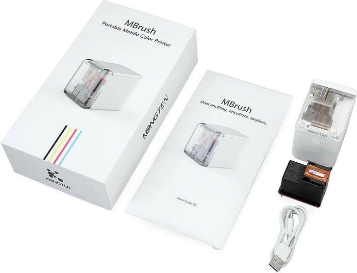 PrinCube/MBrush Mobile Printer, tragbarer Handdrucker, WLAN/Bluetooth, Tinte, mehrfarbig