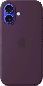 Apple Silikon Case mit MagSafe für iPhone 16 Pflaume