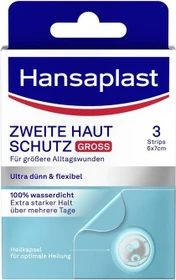 Hansaplast Zweite Haut Schutz Pflaster groß, 3 Stück