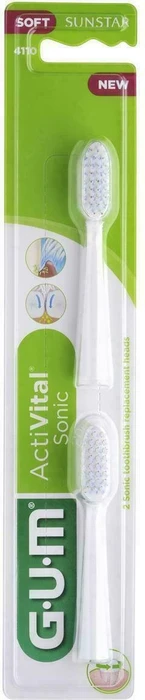 Sunstar Gum Sonic Daily Ersatzbürste weiß, 2 Stück