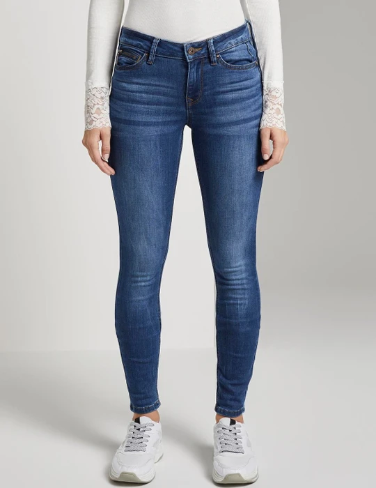 Tom Tailor Jona Extra Skinny Jeans mit recyceltem Polyester Jeans clean mid stone blue denim (Damen)