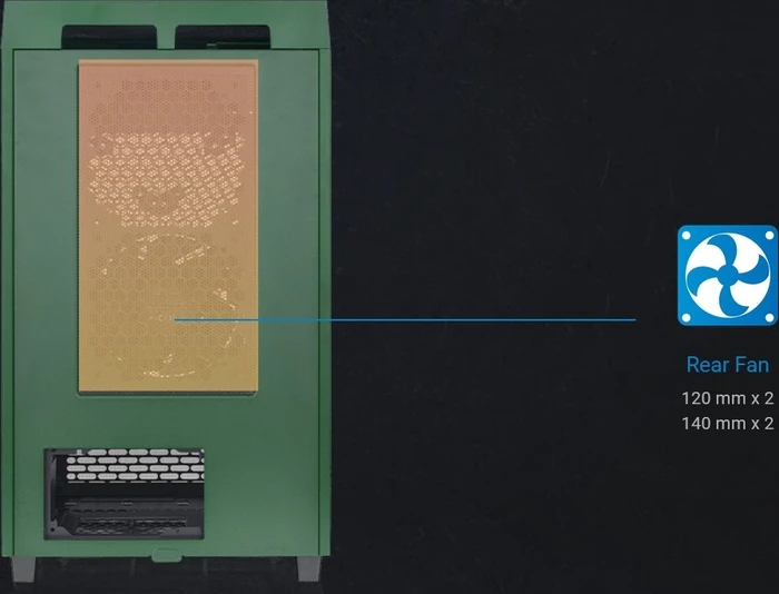 Thermaltake The Tower 200 Racing Green, grün, Glasfenster, Mini-ITX