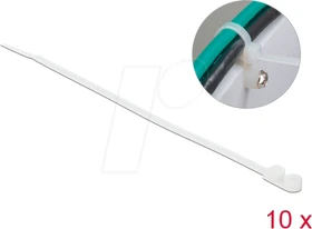 DeLOCK Kabelbinder mit Befestigungsöse, 4.8mm, 300mm, weiß, 10 Stück