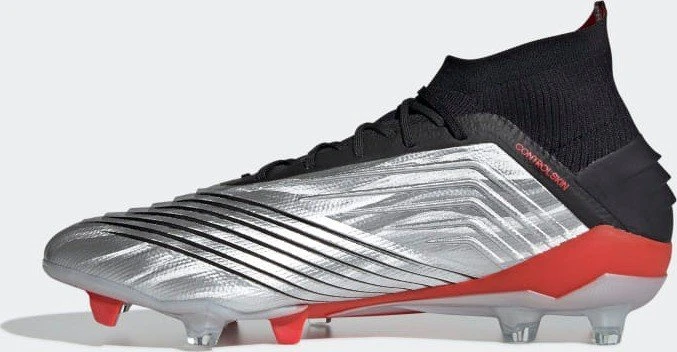 adidas Predator 19.1 FG silver met./core black/hi-res red (Herren)