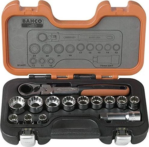 Bahco S140T Bitset/Steckschlüsselsatz inkl. Koffer, 14-tlg.