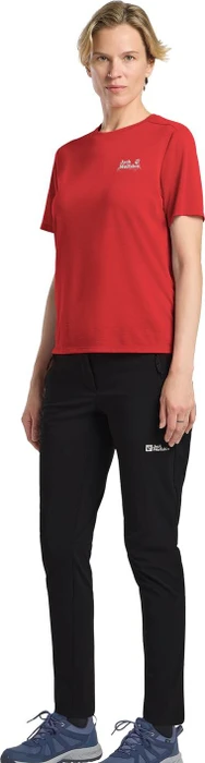 Jack Wolfskin Vonnan Graphic Funktionsshirt kurzarm outdoor siren red (Damen)