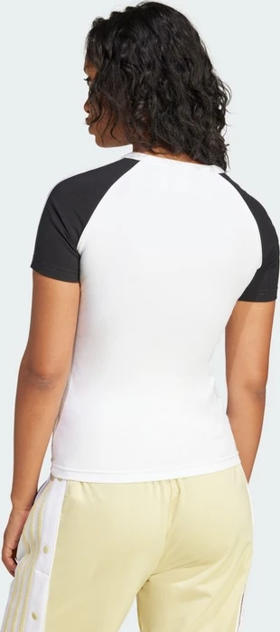 adidas Adicolor 3-Streifen Raglan Slim T-Shirt kurzarm weiß/schwarz (Damen)