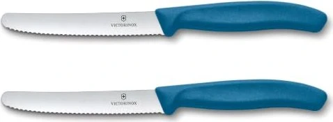Victorinox Swiss Classic Tomaten- und Tafelmesser 11cm blau, 2 Stück