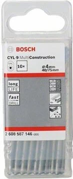 Bosch Professional CYL-9 MultiConstruction Mehrzweckbohrer, 4x40x75mm, 10 Stück