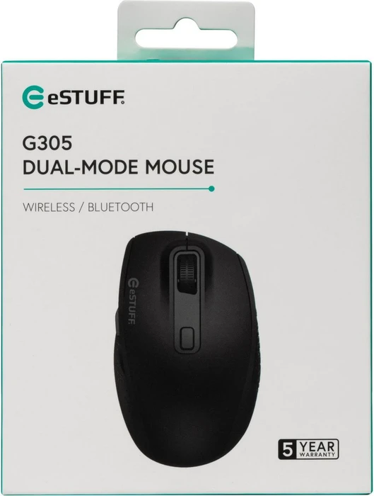 Gearlab eSTUFF G305 Wireless Mouse schwarz, USB/Bluetooth