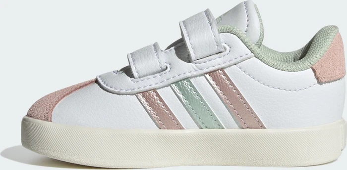 adidas VL Court 3.0 cloud white/linen green metallic/sandy pink metallic (Junior)