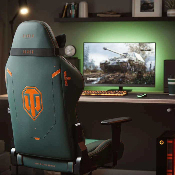 Diablo Chairs X-One 2.0 Normal Gamingstuhl, World of Tanks Edition, grün/orange