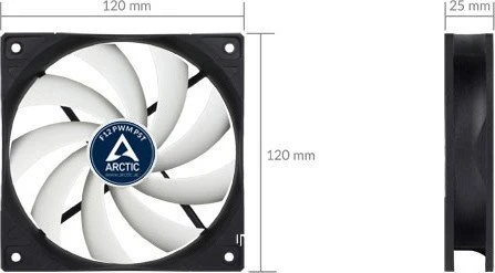 ARCTIC F12 PWM PST schwarz/weiß, 120mm