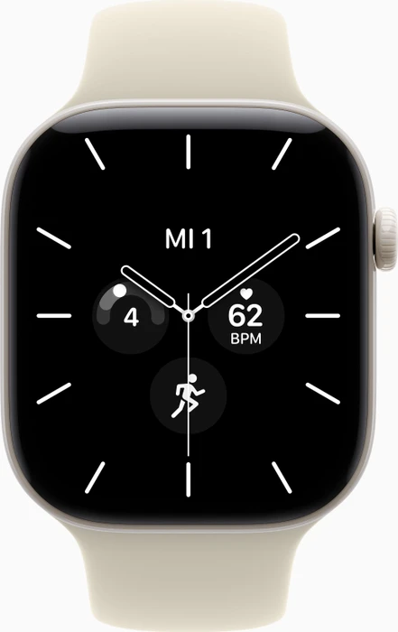 Apple Watch Series 12 (GPS + Cellular) 46mm Keramik perlweiß mit Sportarmband S/M sand