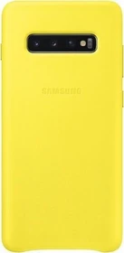 Samsung Leather Cover für Galaxy S10+ gelb