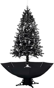vidaXL Künstlicher Weihnachtsbaum schneiend mit Schirmfuß schwarz, 190cm