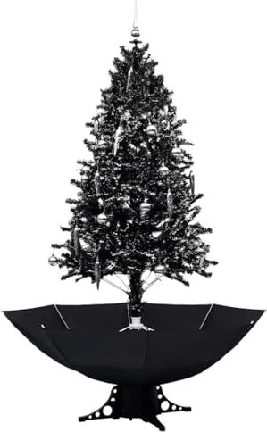 vidaXL Künstlicher Weihnachtsbaum schneiend mit Schirmfuß schwarz, 190cm