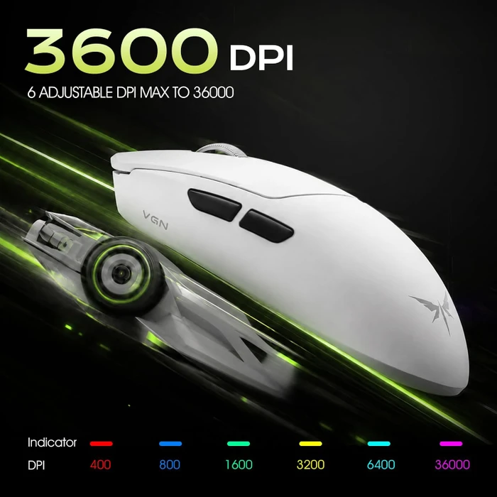VGN Dragonfly F2 Pro Max 8KHz Wireless Gaming Maus, weiß, USB/Bluetooth