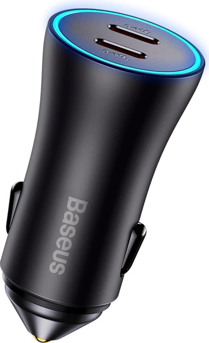 Baseus Golden Contactor Pro Dual Type-C Car Charger 40W grau