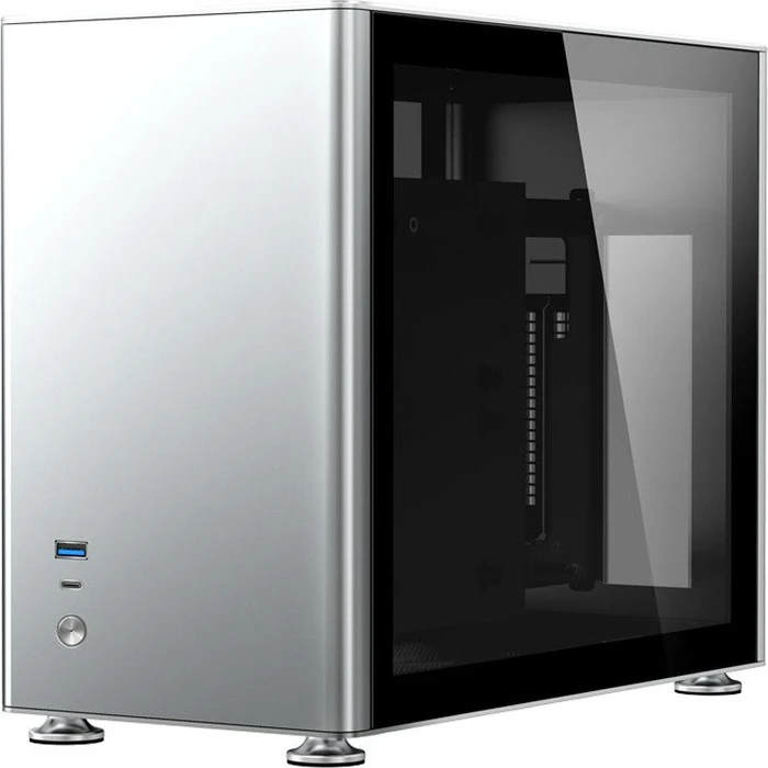 Jonsbo A4, silber, Glasfenster, Mini-ITX