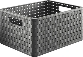 Rotho Country Rattan Aufbewahrungsbox, 18l, anthrazit