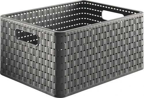 Rotho Country Rattan Aufbewahrungsbox, 18l, anthrazit