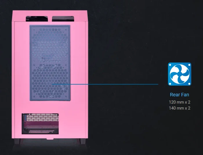Thermaltake The Tower 200 Bubble Pink, rosa, Glasfenster, Mini-ITX