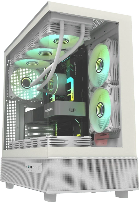 DarkFlash DPX90 White, Glasfenster