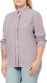 Gant Regular Fit Classic Popeline Stripe Hemd langarm plum wine (Damen)