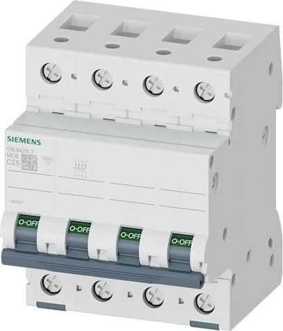 Siemens SENTRON Leitungsschutzschalter 400V 6kA, 4-polig, C, 25A
