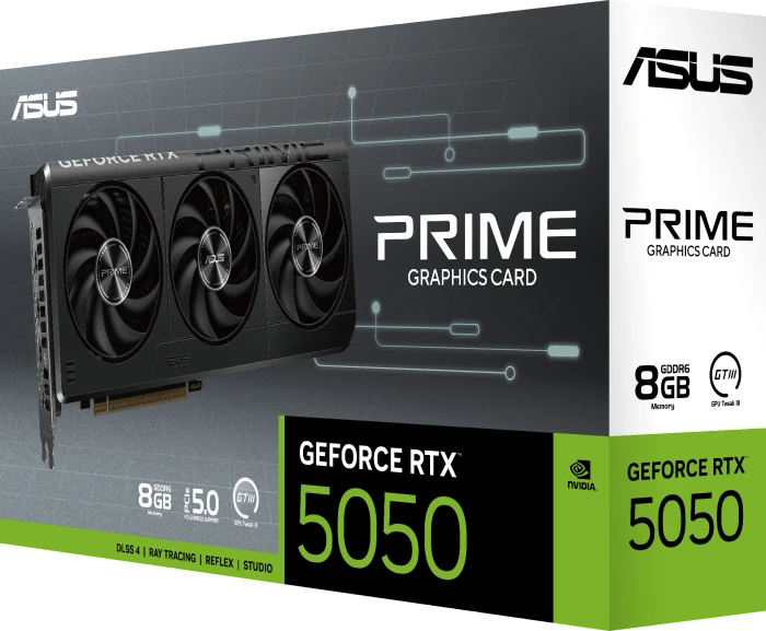 ASUS Prime GeForce RTX 5050, PRIME-RTX5050-8G, 8GB GDDR6, HDMI, 3x DP