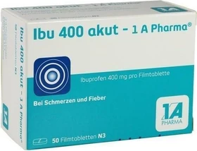 1A Pharma Ibu 400 akut Schmerztabletten, 50 Stück