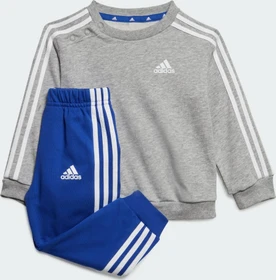 adidas Essentials 3-Streifen Trainingsanzug medium grey heather/white (Junior)