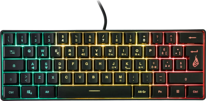 Verbatim SureFire KingPin X1 60% Gaming Keyboard, LEDs RGB, schwarz, USB, IT