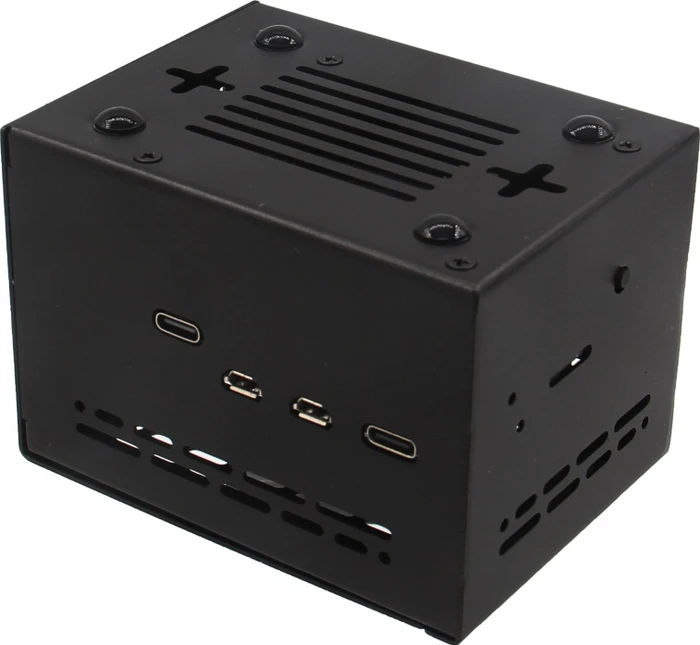 Geekworm Gehäuse für Raspberry Pi 5 X1200 Shield, schwarz